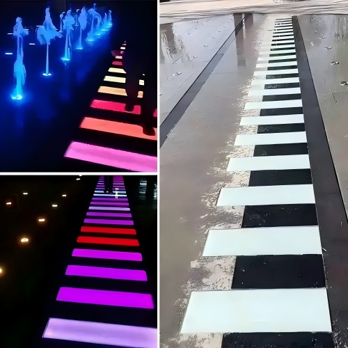 钢琴踩踏喷泉
